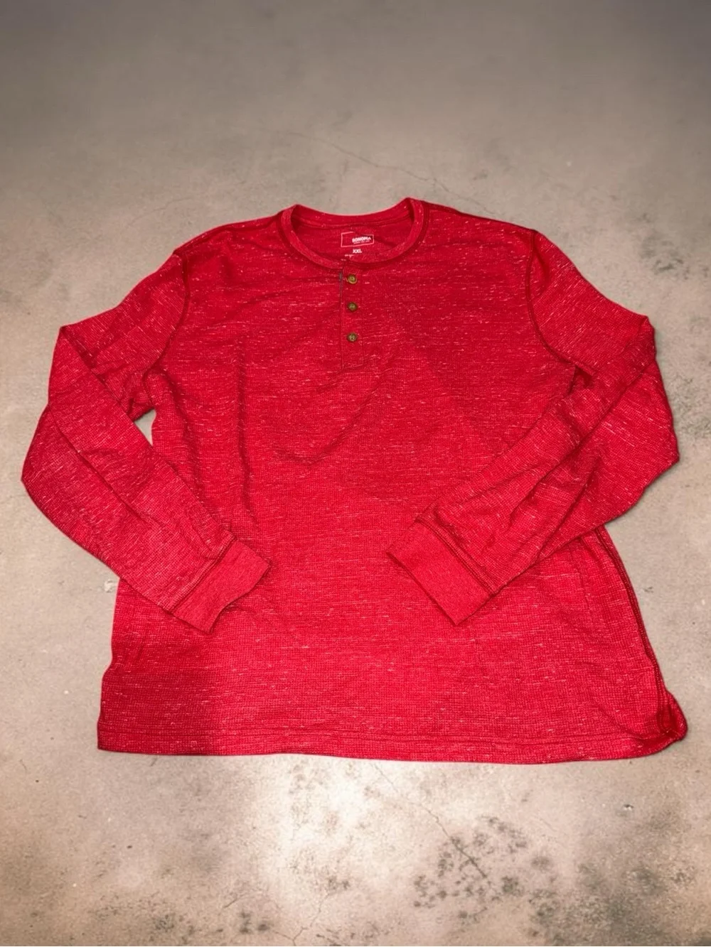 Sonoma Red Long-Sleeve Henley Shirt Mens (XXL)